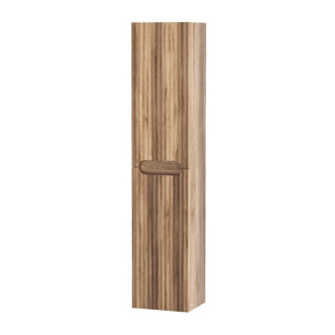 Colonne de salle de bain Bois Suspendu - Hauteur 120 cm - 2 Portes - LEON
