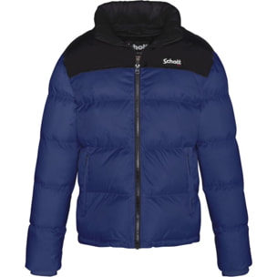 UTAH PADDED JACKET WITH YOKES & SCHOTT NYC CHEST EMBROIDERY BODY = 100% NYLON / YOKES = 60% COTTON 40% NYLON Blu