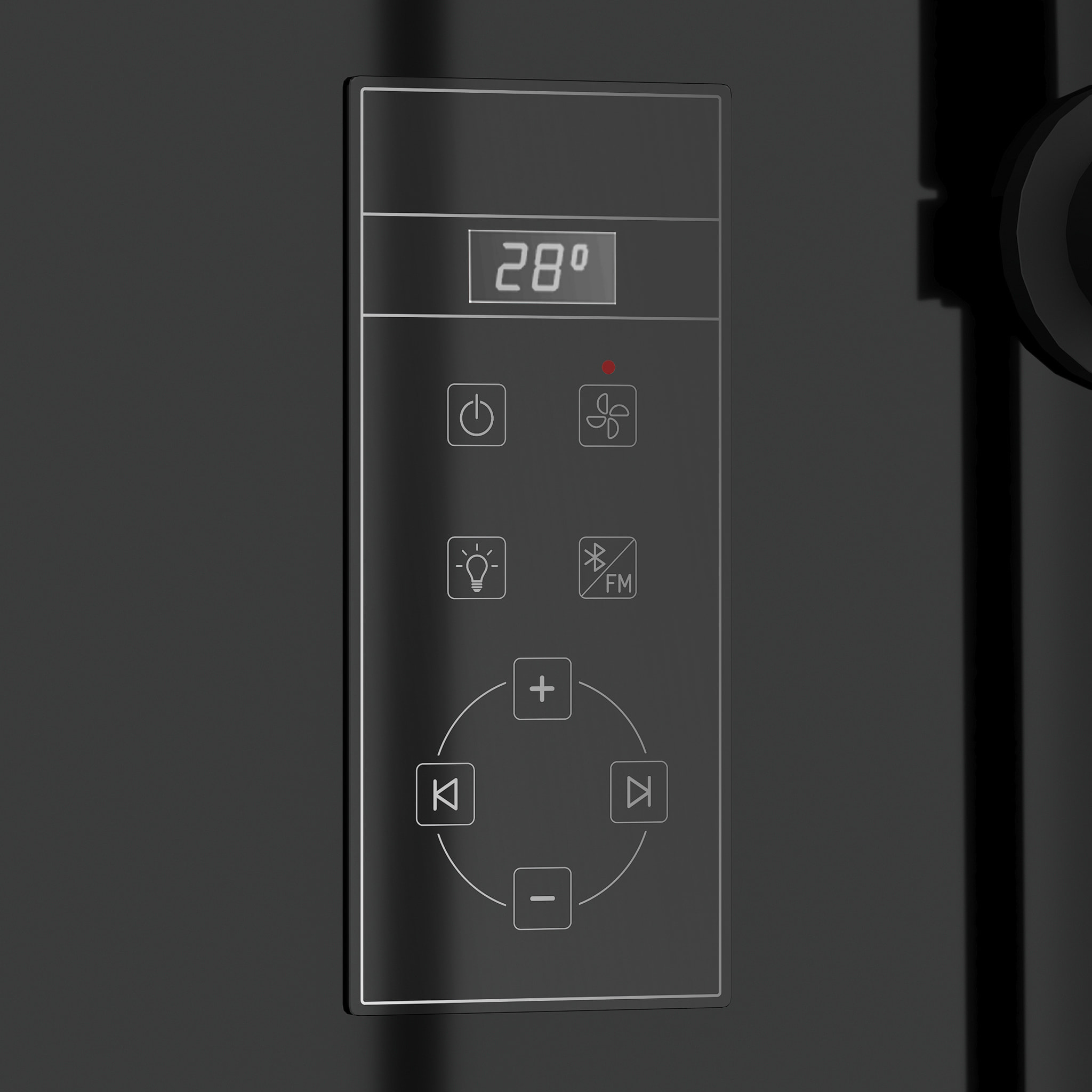 Cabine de douche Carrée Hydro 90x90x218 cm - Porte Pivotante - Fond & Profilés Noir Mat