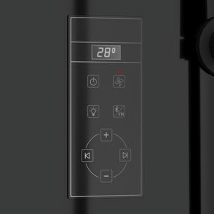 Cabine de douche Carrée Hydro 90x90x218 cm - Porte Pivotante - Fond & Profilés Noir Mat