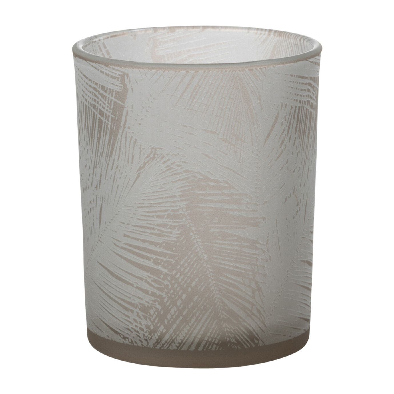 J-Line photophore Feuilles - verre - beige - medium