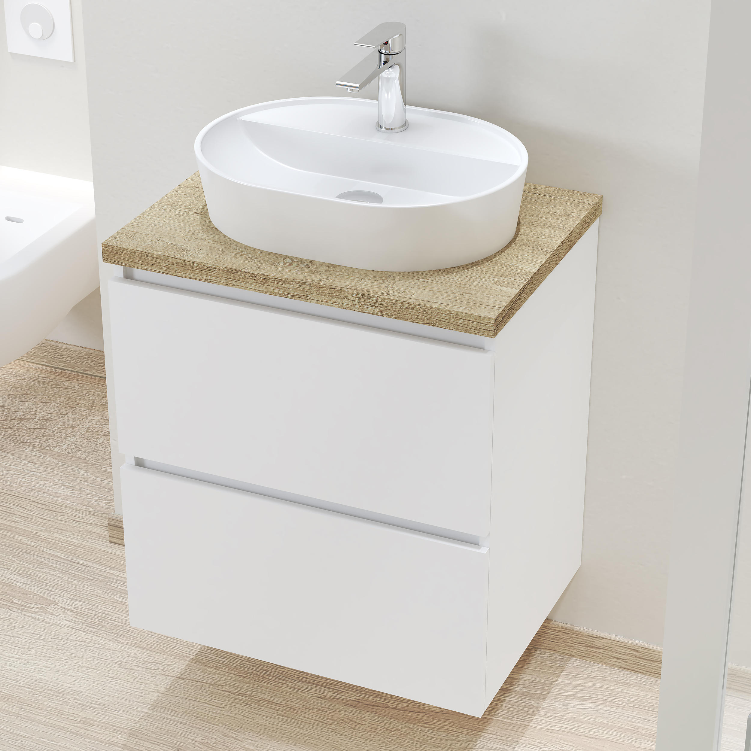 Conjunto mueble de baño NORDIK Alday, 60cm, Blanco Mate