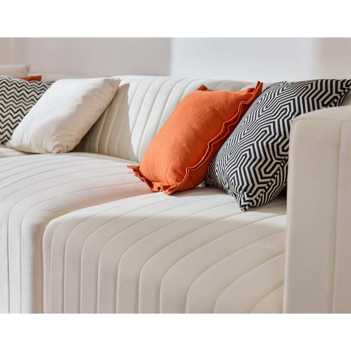 Nova - canapé modulable 3 places - en velours - Beige