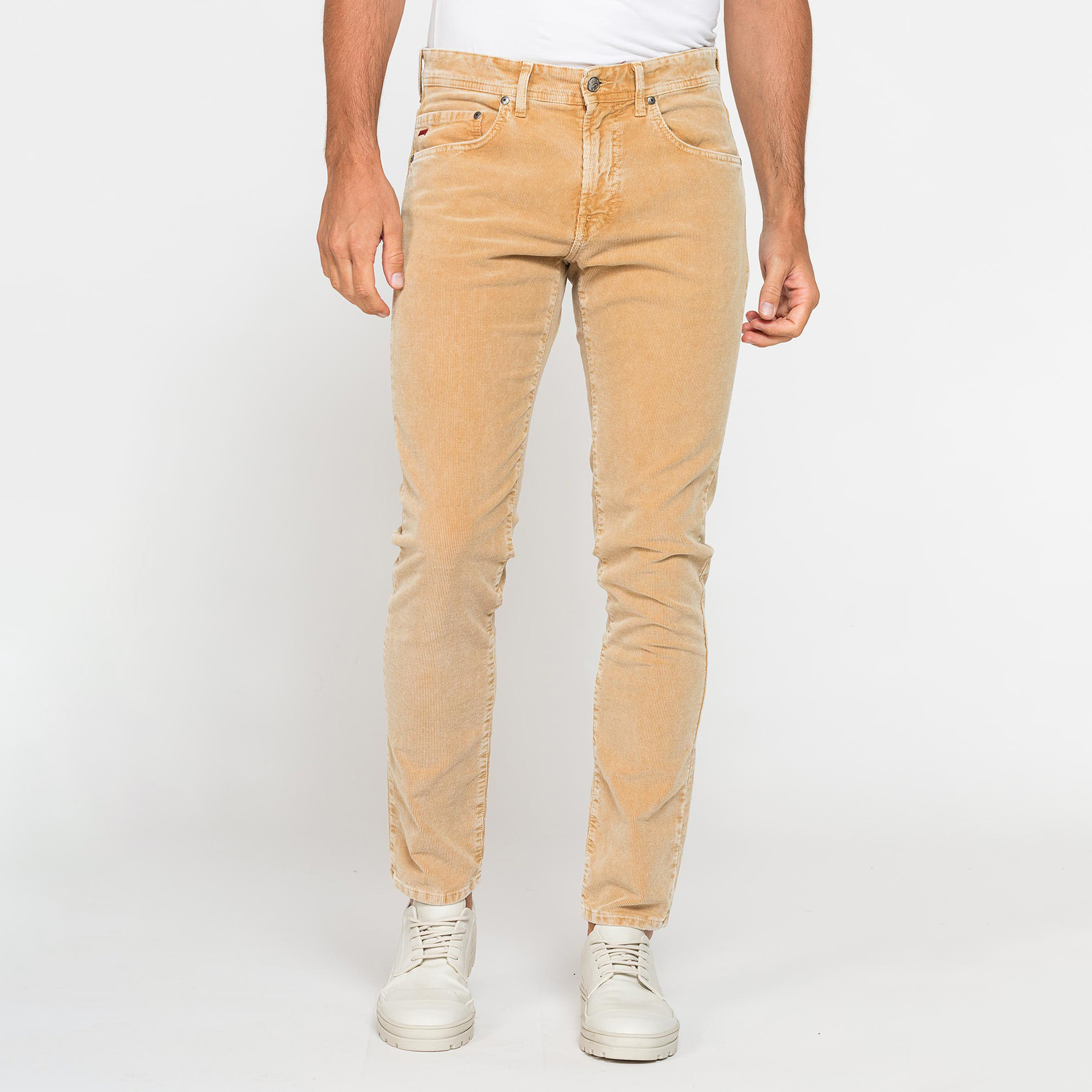 PANTALONE SLIM FIT IN VELLUTO STRETCH TINTURA ACID WASH