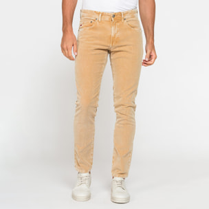 PANTALONE SLIM FIT IN VELLUTO STRETCH TINTURA ACID WASH