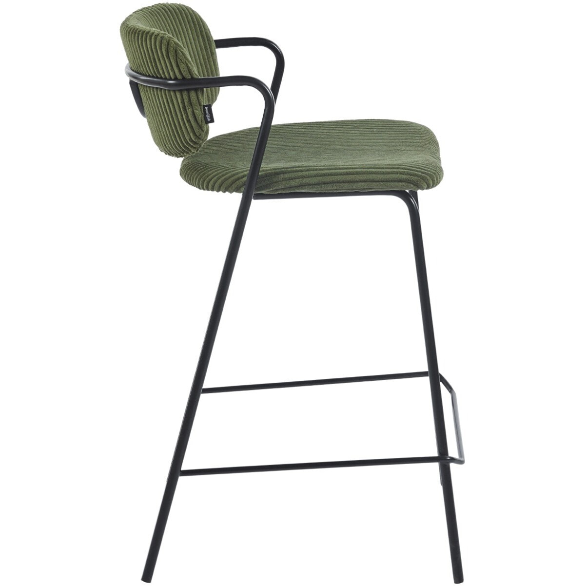 Lot de 2 tabourets de bar en velours côtelé - JONES