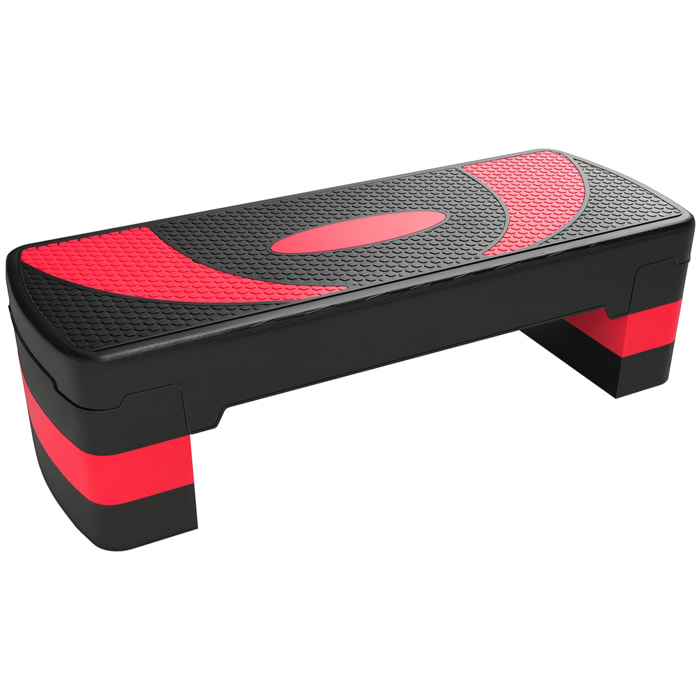 Stepper Fitness Aérobic hauteur réglable surface antidérapante 80 x 31 x 20 cm noir rouge