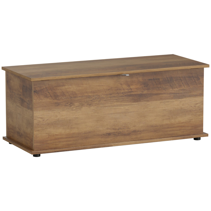 Coffre malle de rangement coffre à jouets dim. 100L x 40l x 40H cm panneaux particules bois noyer