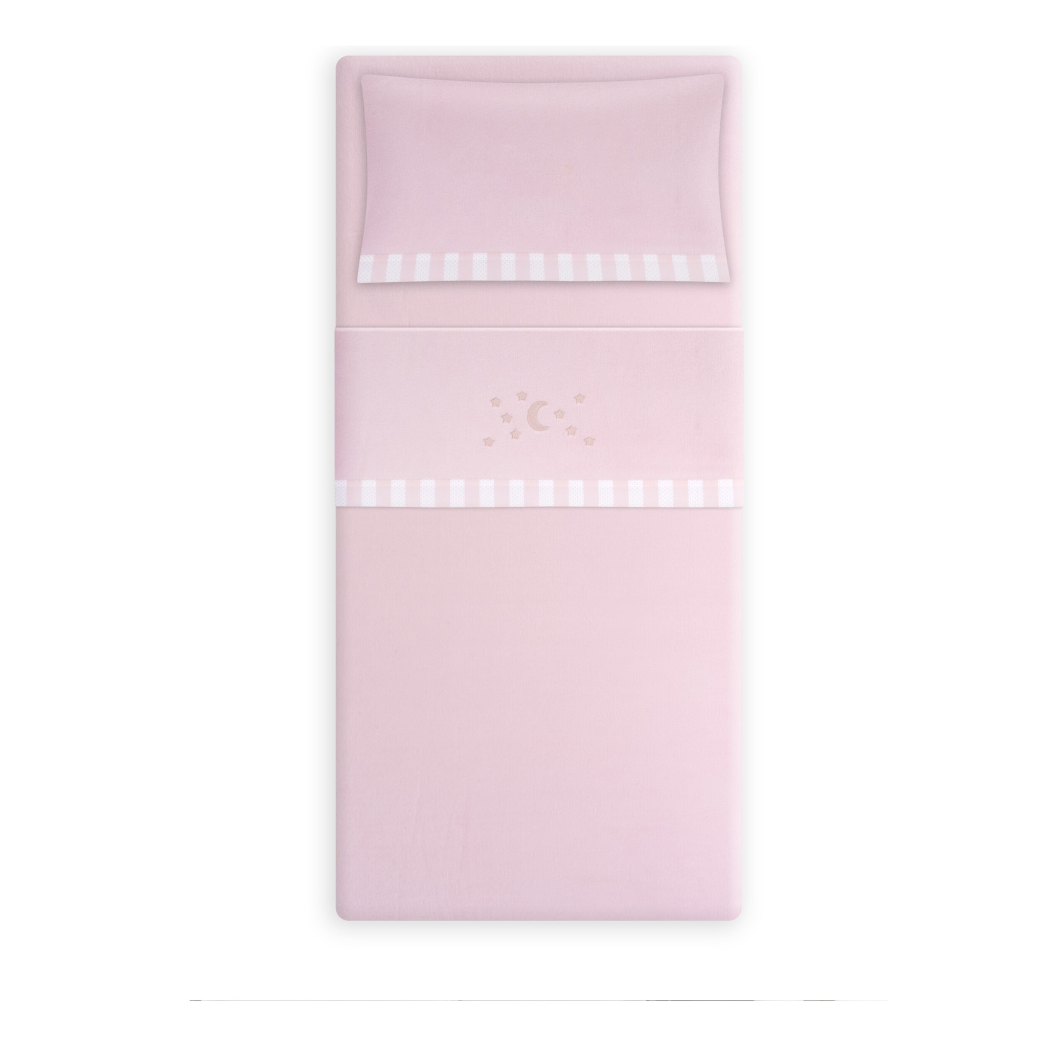 Triptico Coche Coralina D. Algodon Luna Estrellas Rosa