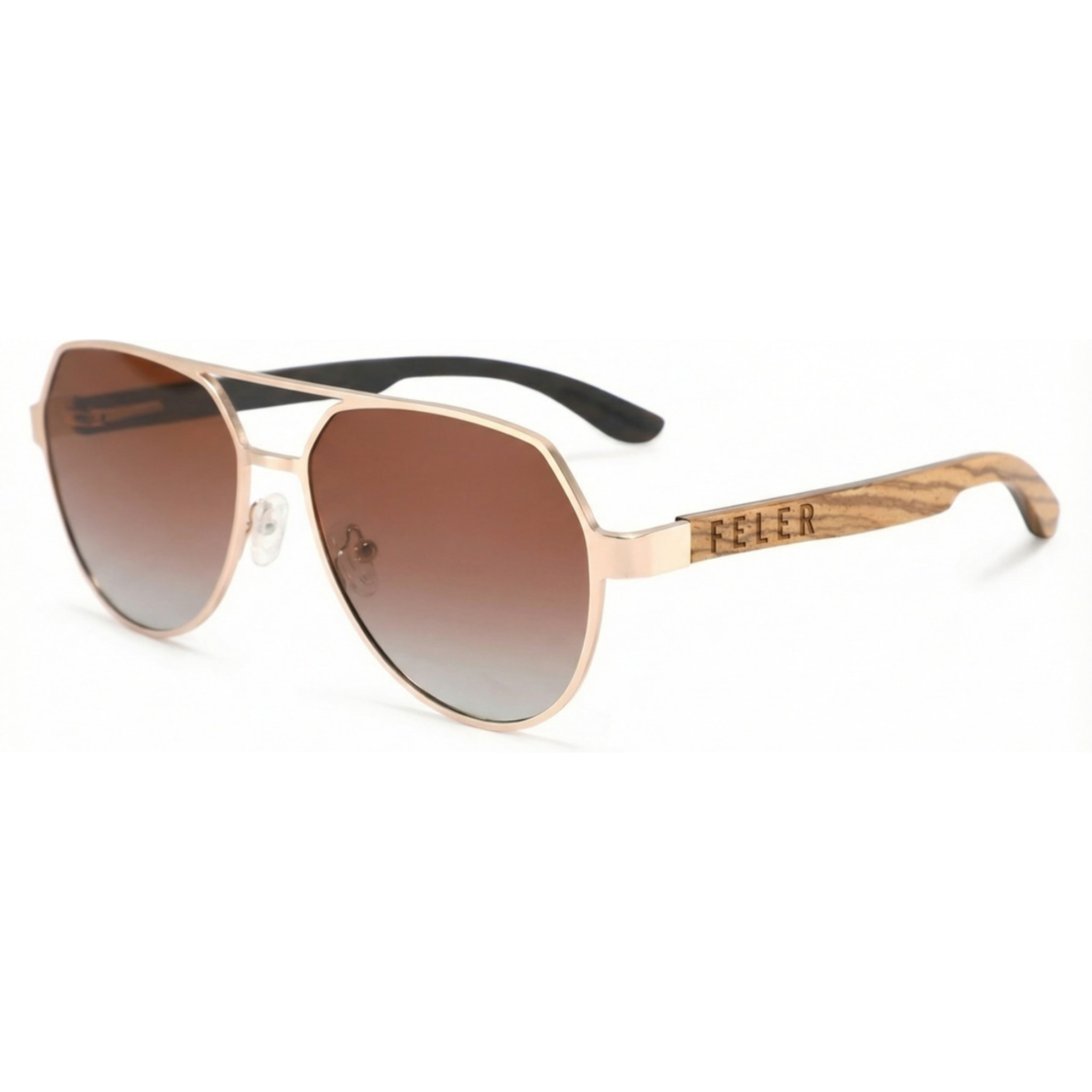 Gafas de Sol Feler 1805-2 Polarizadas de Madera Unisex 57 mm