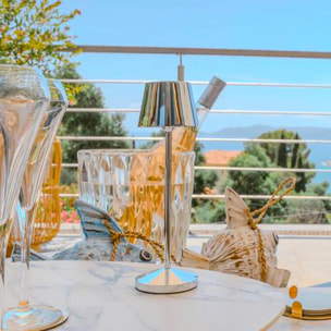 Lampe de table sans fil EMILY Argent H25cm