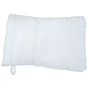 Lot de 2 gants de toilette blanc - 100 % coton bio 700 g/môì