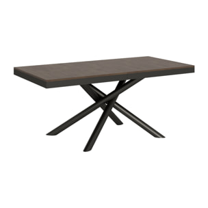 Table extensible 90x180/284 cm Famas Evolution Noyer cadre Anthracite