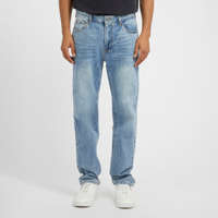 GUESS Originals - Jeans - coupe droite - coton - logo - bleu denim clair