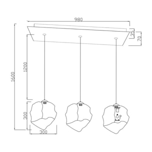 Suspension Aura 110cm fumée Kare Design