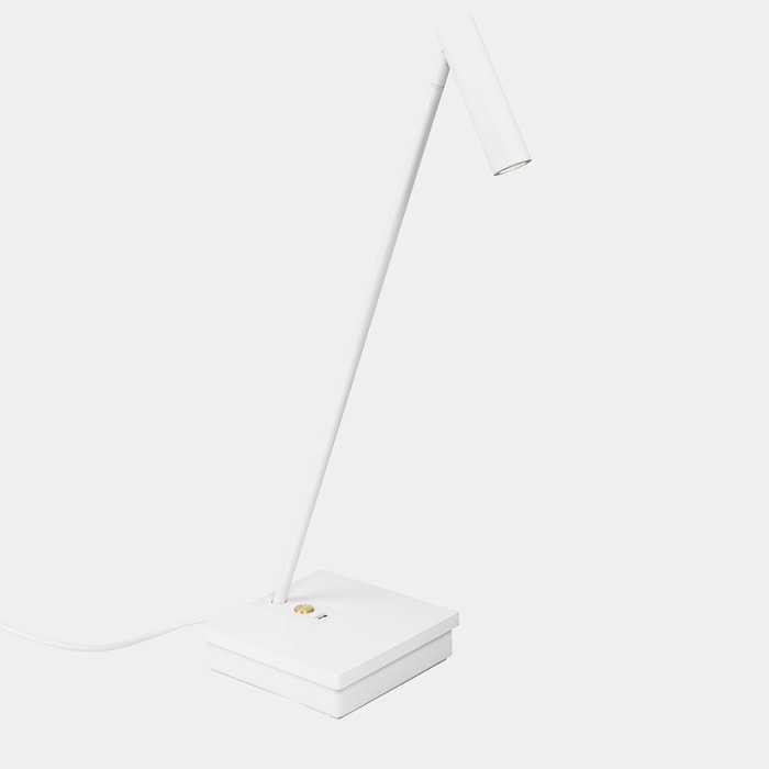 LEDS C4 E-lamp Wireless lampara de sobremesa con luz led blanco cálido 2700k en color blanco
