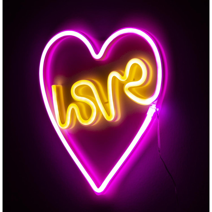 Ciondolo neon bicolore con disegno Love.