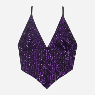 Top de mujer de tirantes con lentejuelas