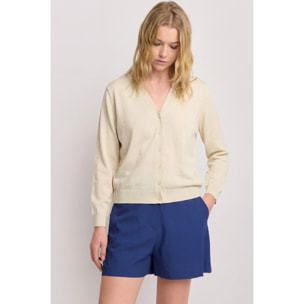 Kocca - Maglia cardigan button-up Donna, Tinta unita, Scollo a V