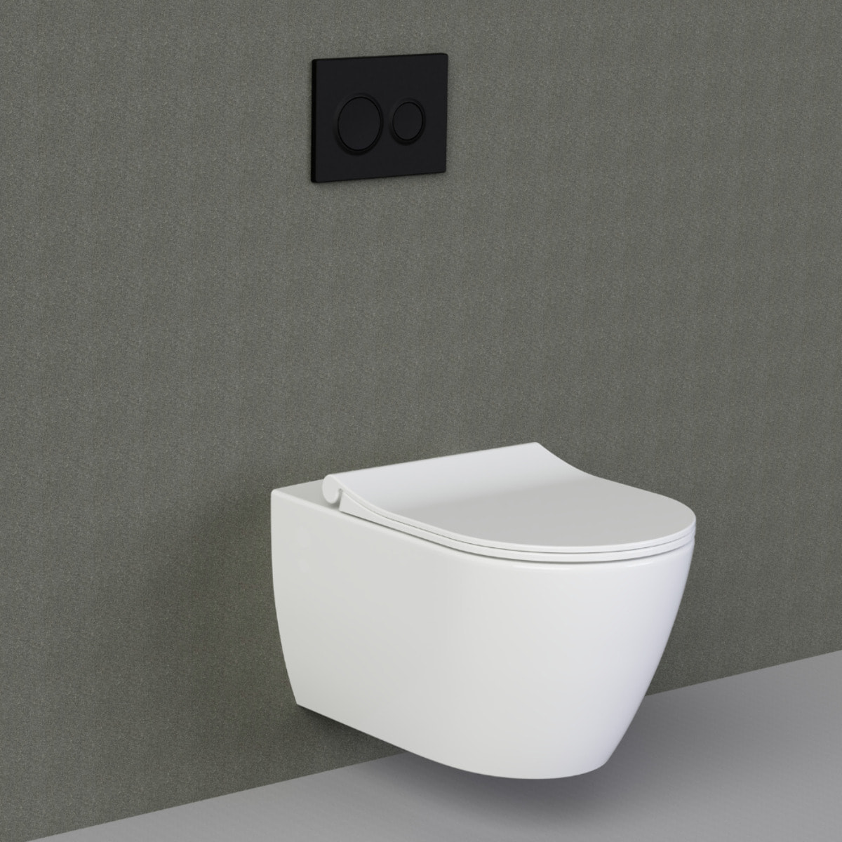 Bello Cuvette suspendue sans bride + Abattant frein de chute, Blanc (BelloRimless)