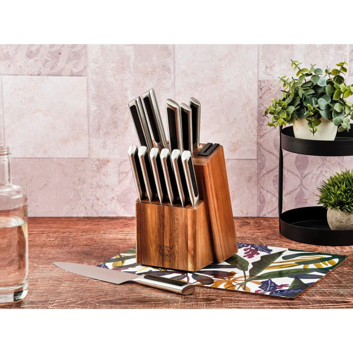 Bloc couteaux de cuisine et couteaux à steak LOKI LOVIISA - 14 pièces