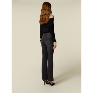Oltre - Jeans flare con vita elasticizzata - Nero