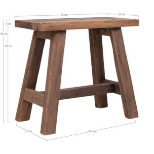 Panchina Barcelona in legno di teak naturale, 50 cm