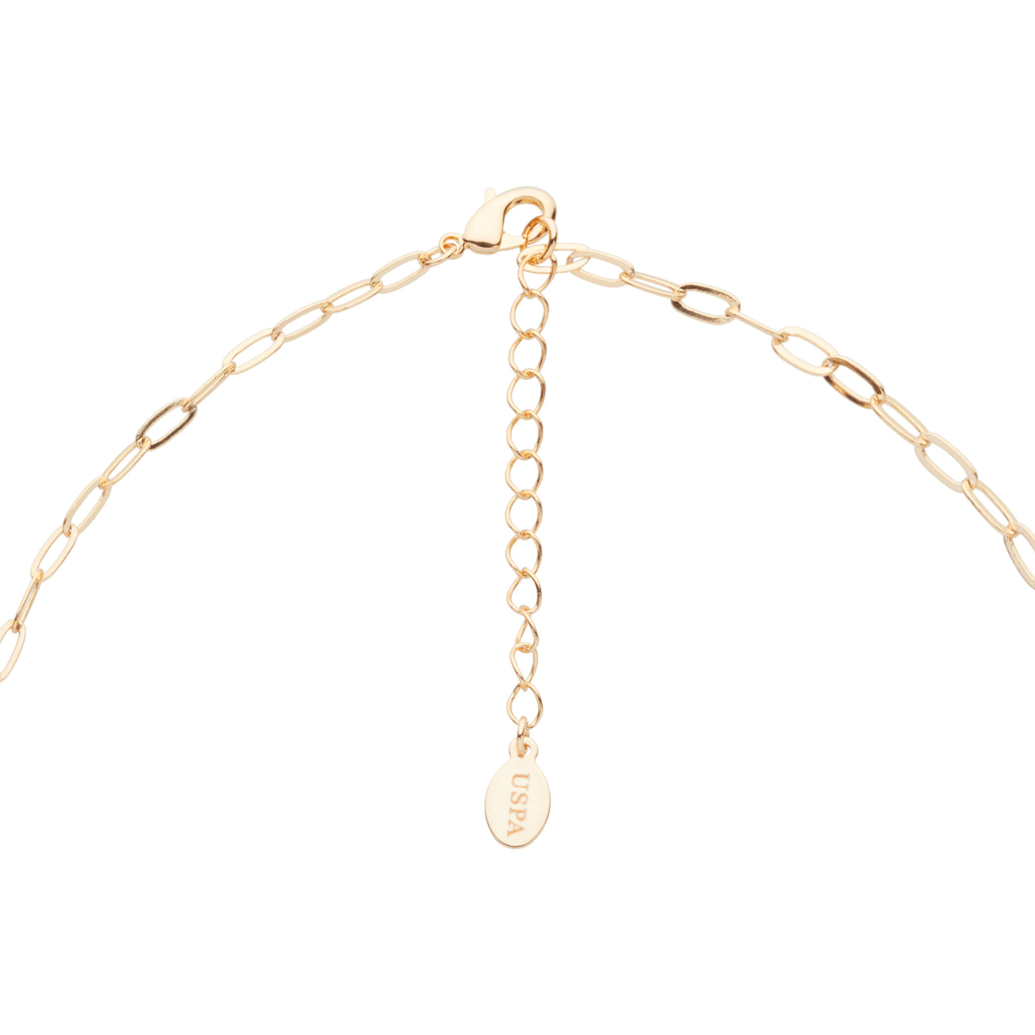 Collana U.S. Polo Assn. In metallo dorato con smalto nero e cristalli
