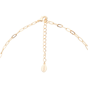 Collana U.S. Polo Assn. In metallo dorato con smalto nero e cristalli