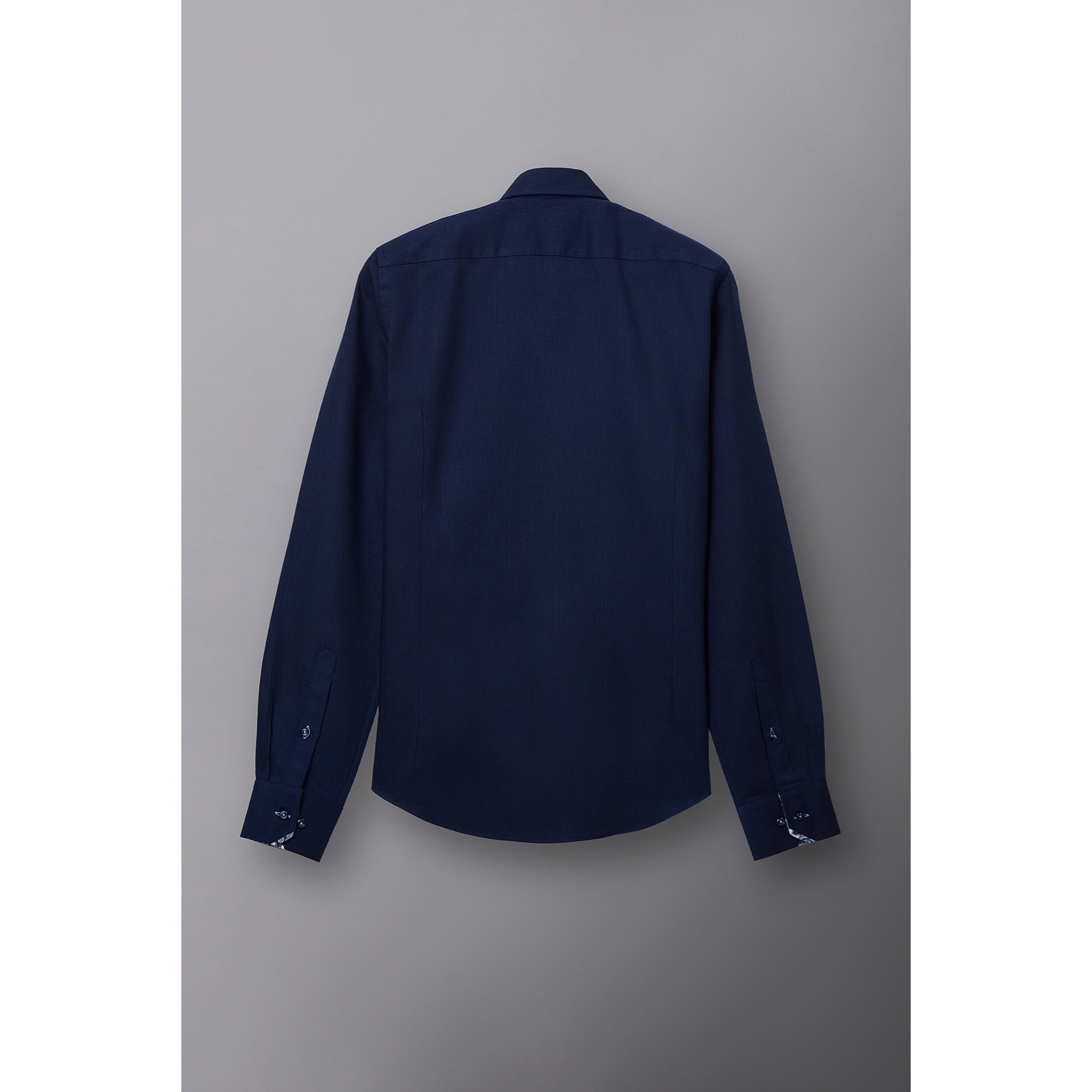 Camicia Uomo 1 Bottone Button Down Slim Armaturato Unito Blu