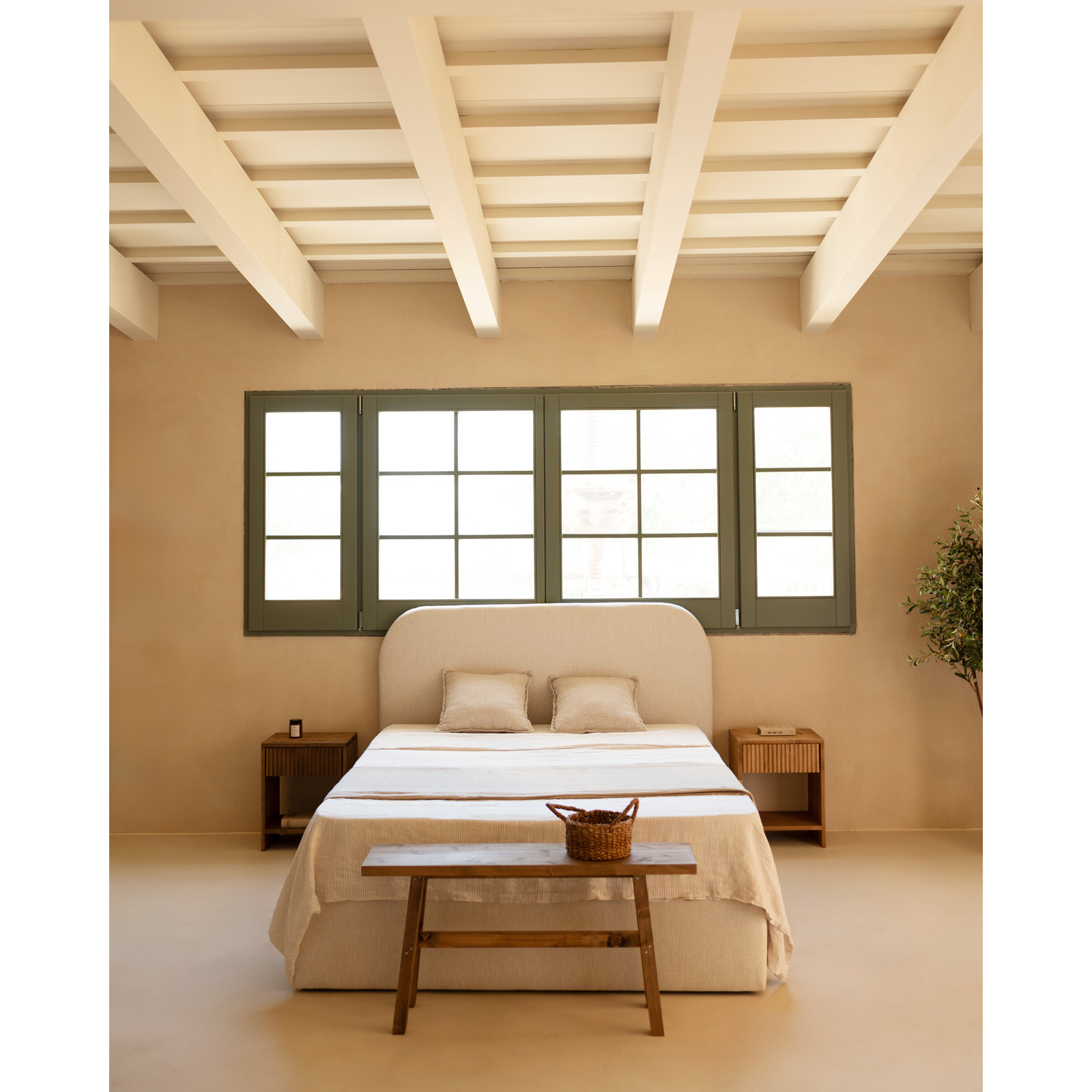 Cama con canapé blanco para colchón de varias medidas