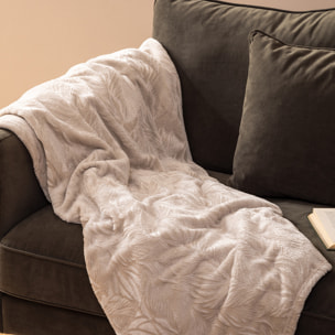 Plaid flanelle Roy beige 180x230cm