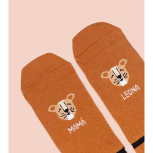 Calcetines "Mamá leona" Teja talla 36-41