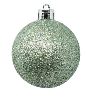Boule de Noël plastique 70mm x8 vert amande