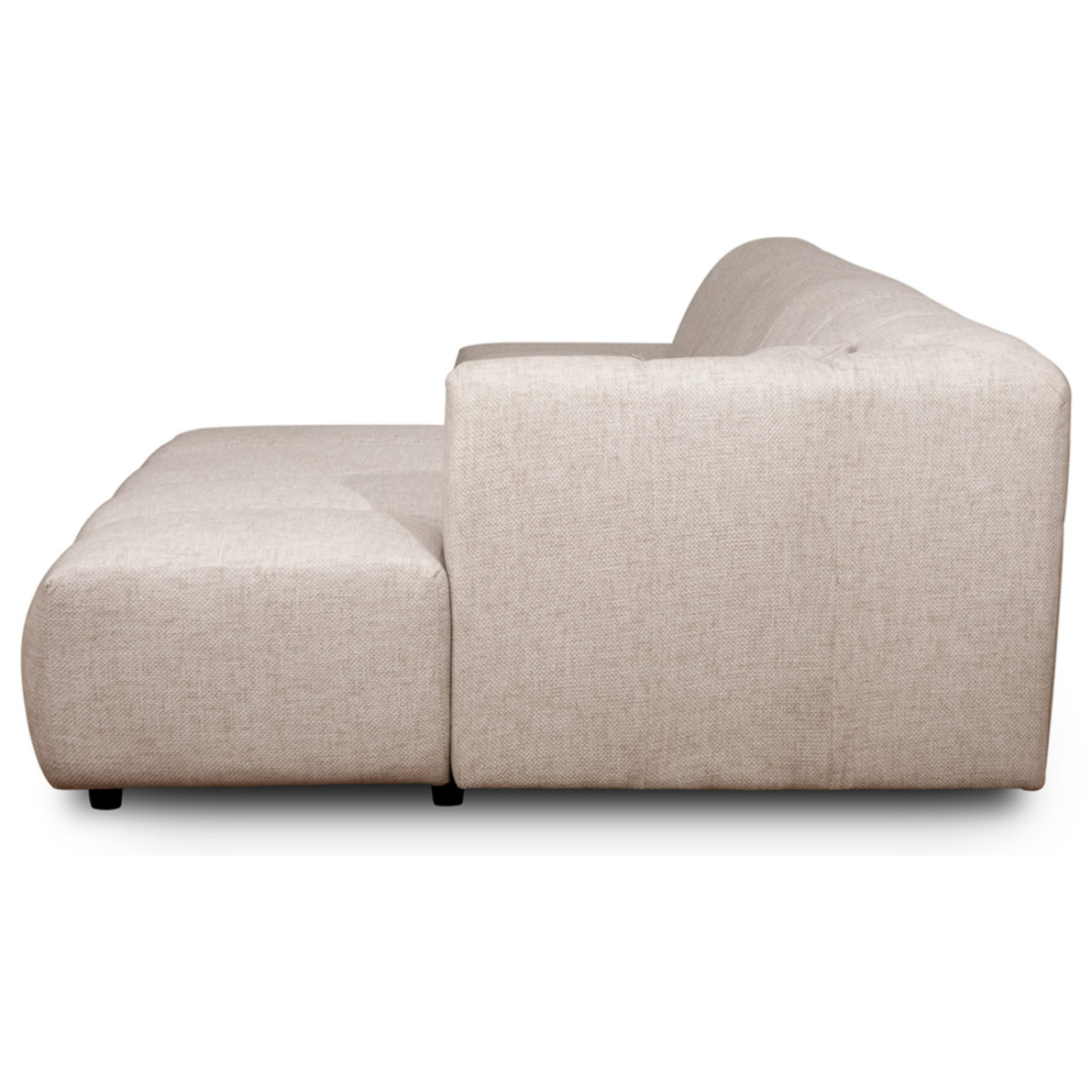 Curtis - canapé d'angle droit 4 places sans accoudoir en tissu texturé - Beige