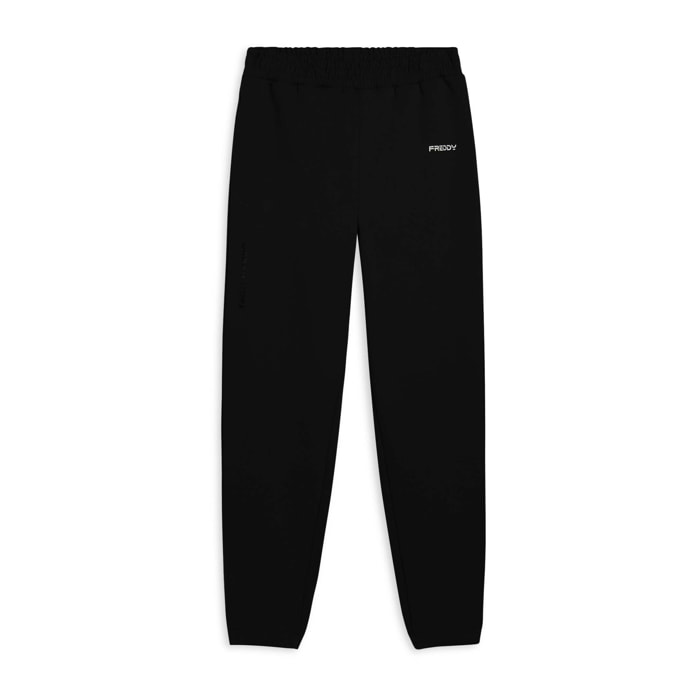 Pantaloni slim in interlock con dettagli lucidi