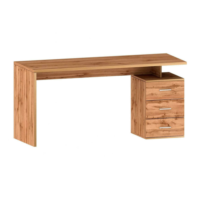Scrivania Abisse, Scrittoio lineare, Scrivania ufficio multiuso, Scrivania salvaspazio multi posizione, 160x60h75 cm, Rovere