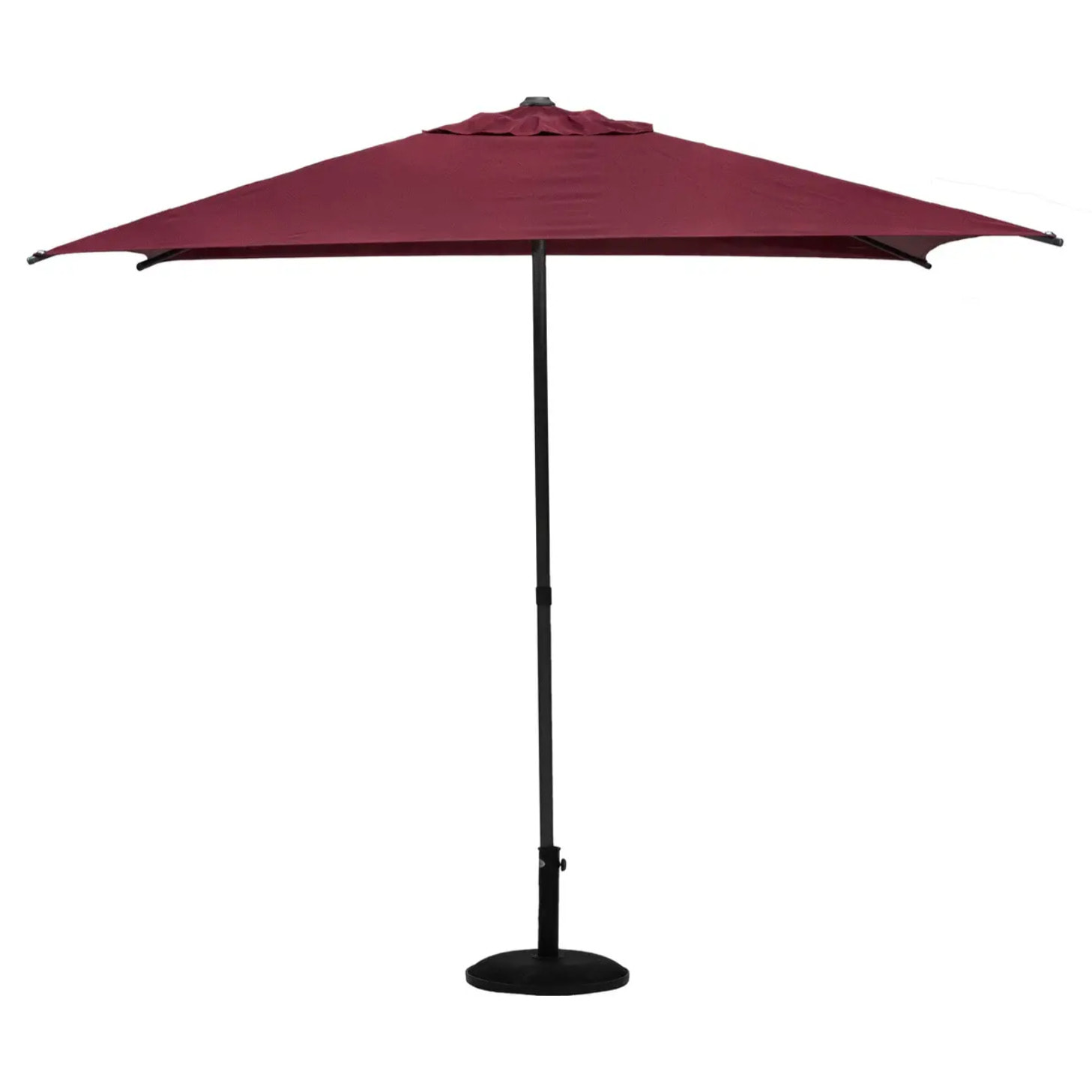 Parasol droit carré "Soya" bordeaux D2,5x2,5m en acier