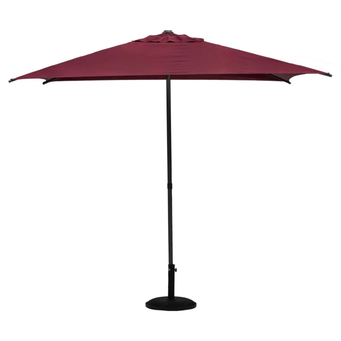 Parasol droit carré "Soya" bordeaux D2,5x2,5m en acier