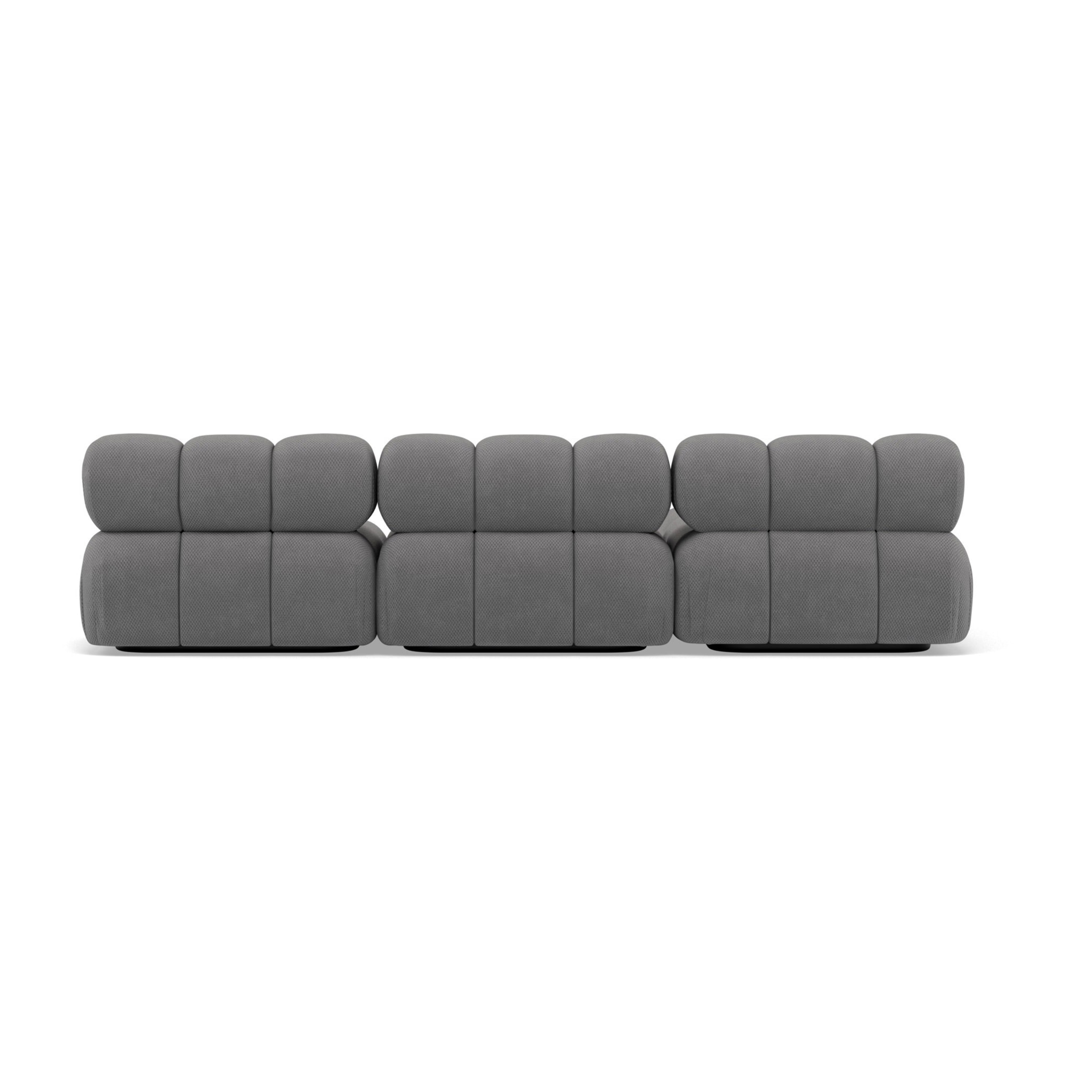 Ruby - canapé modulable d'angle gauche 4 places en velours texturé - Gris