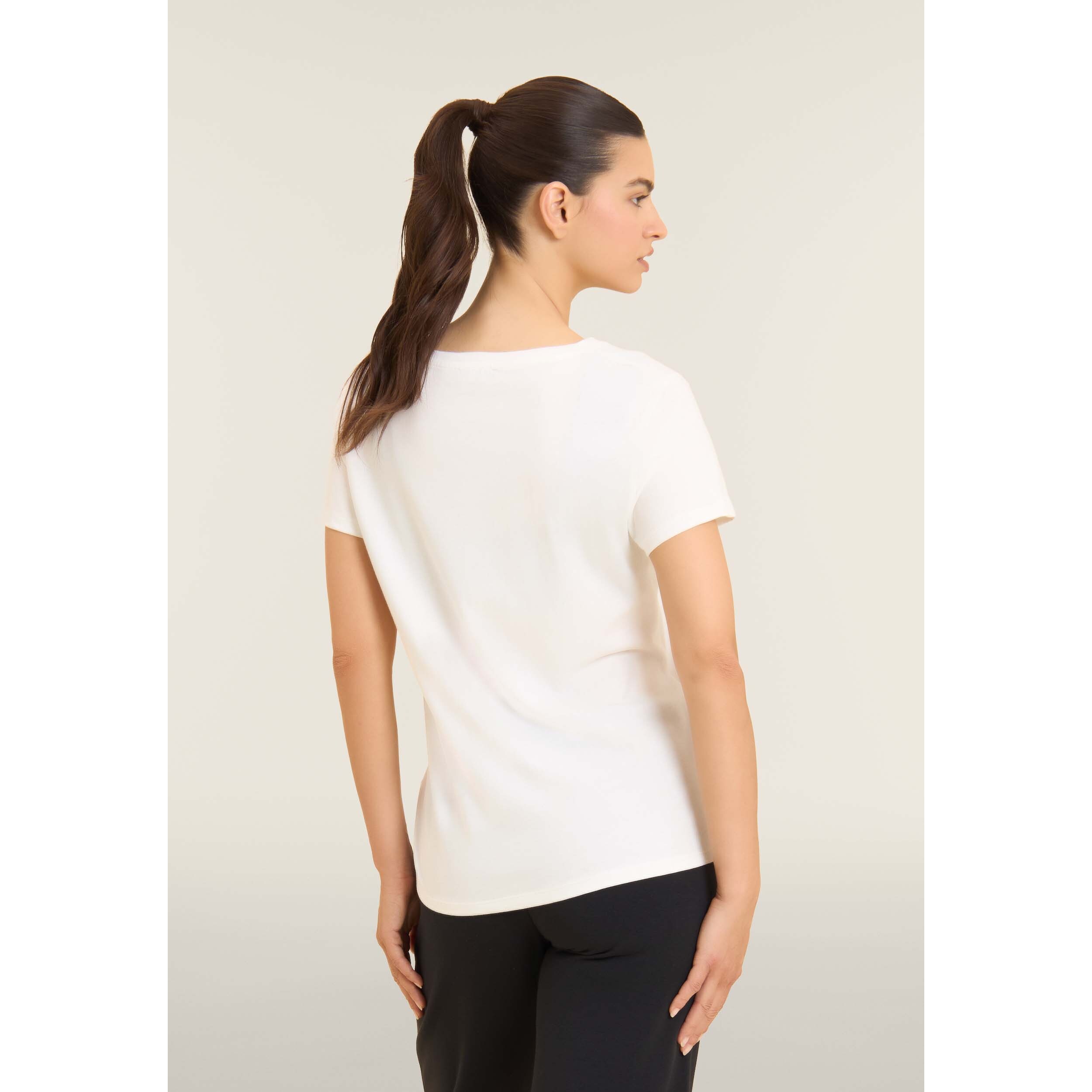 T-shirt con scritta Precious Moments in strass