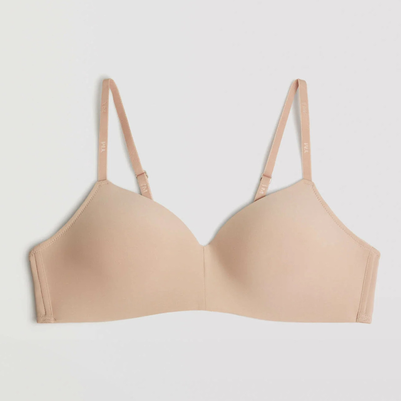 Reggiseno senza ferretto con push-up leggero beige, coppe B e C