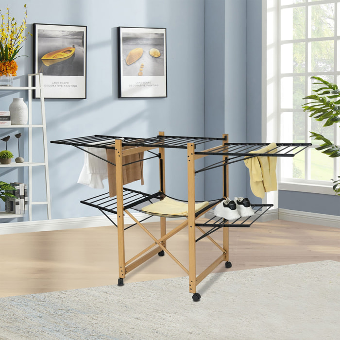 Séchoir à linge avec roulettes USHUAIA noir 28M