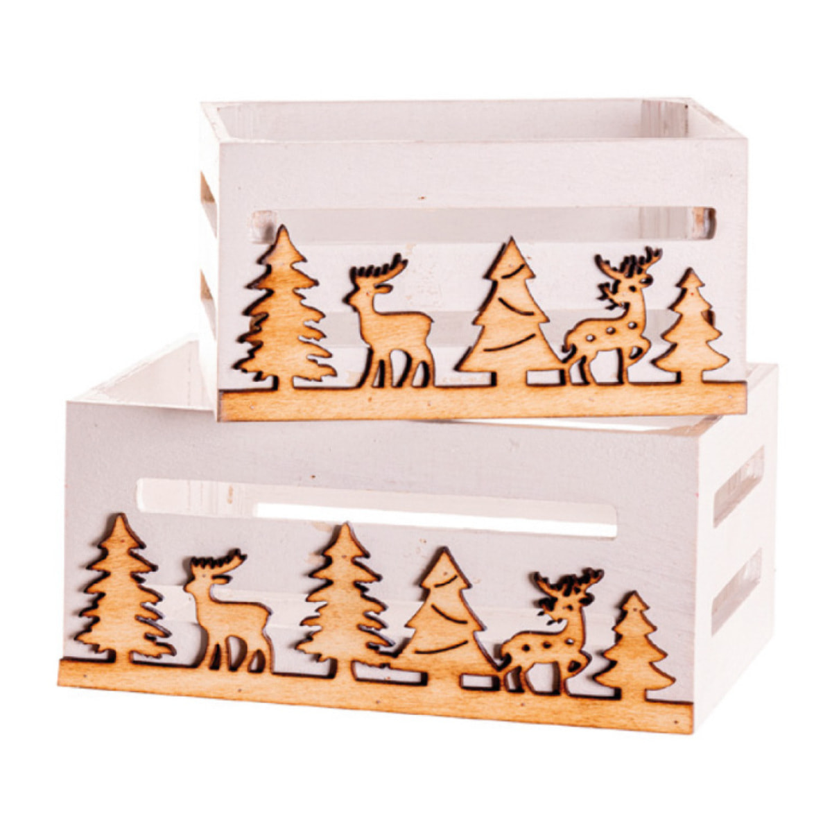 Set 2 Cassette Natale Legno Vanninge