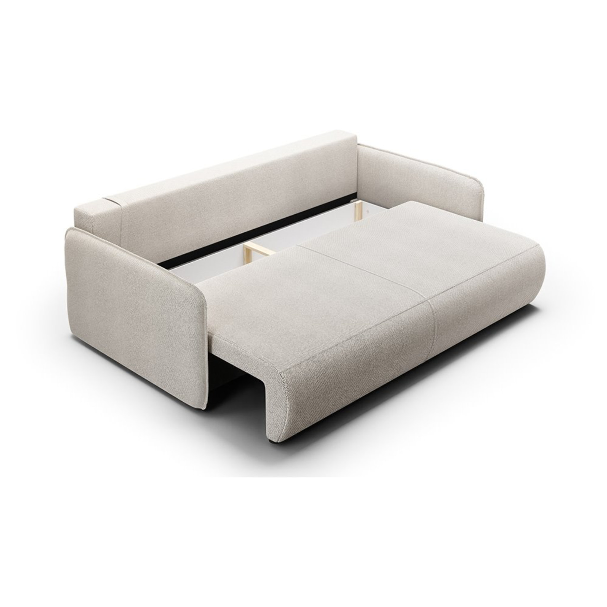 MILO - Canapé droit 3 place en tissu taupe