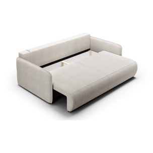 MILO - Canapé droit 3 place en tissu taupe