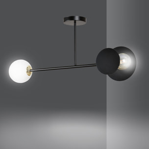 Lampada a sospensione Minerva in acciaio nero opaco
