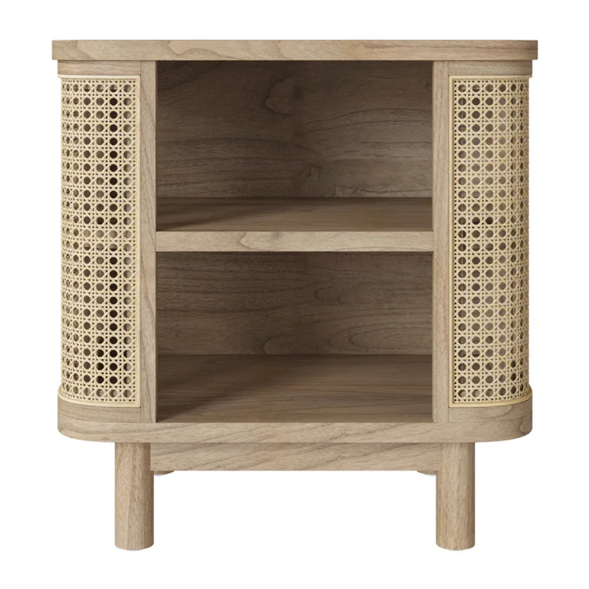 Table de chevet en bois massif et cannage - Antik