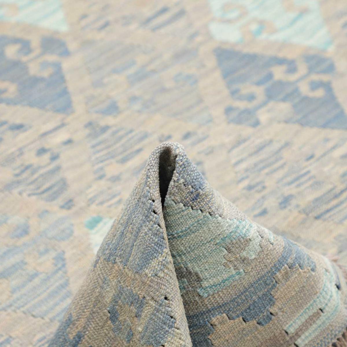 Tapis kilim au motif géométrique, tissage plat naturel, OJAG