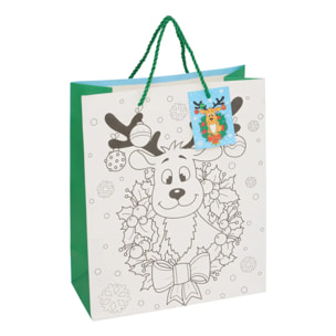 Sac à colorier de Noël renne Ginger moyen modèle